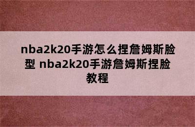 nba2k20手游怎么捏詹姆斯脸型 nba2k20手游詹姆斯捏脸教程